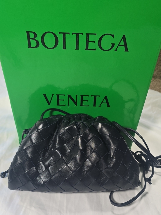 Bottega Veneta Handbags - Bottega Veneta Mini Intrecciato Leather Pouch with Drawstring